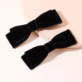 Velvet Black Head Bow Headdress - Christmas Hair Accessory