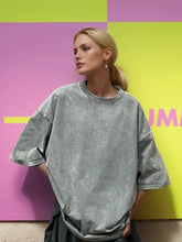 Loose Summer Old Casual Washed Minimalist Short Sleeve Cotton T-shirt