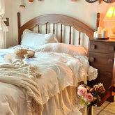 Muslin Duvet Cover Set with Ruffle