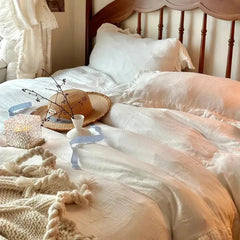 Muslin Duvet Cover Set with Ruffle