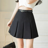 New Fashion Black Mini Pleated Spring Summer High Waist A-line Short Korean Woman Casual Skirt