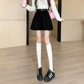 New Korean Fashion High Waist A-line Mini Pleated Autumn Winter Woolen Woman Casual Wool Short Skirt