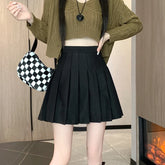 New Korean Preppy Style Mini Pleated New High Waist Woolen Autumn Winter Casual Wool Skirt