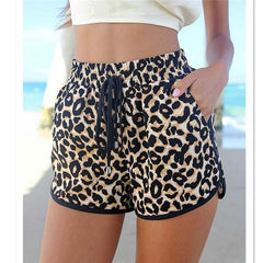 Shorts Leopard Lace Up High Waist Elastic Short Beach Casual Shorts Charming Ladies Short
