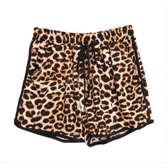 Shorts Leopard Lace Up High Waist Elastic Short Beach Casual Shorts Charming Ladies Short