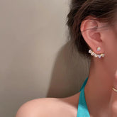 New Trend Style Round Crystal Flower Rhinestone Fashion Birthday Gifts Earring