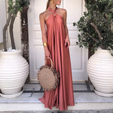 Off Shoulder Hollow Out Backless Maxi Dress