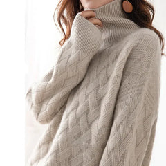 New Winter Casual Chic Cashmere Oversize Thick Pullover Female Long Sleeve Sweater