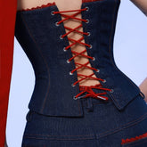 Ins Style Autumn New Fashion Trendy Denim Bandeau Vest Loose Wide Leg Long Pants Set Suit