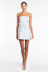 Slim Fit Tube Top Strap Floral Mini Dress