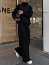 Spring Autumn AliExpress New Knitted Solid Color Loose Casual Two-Piece Set Suit