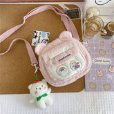 Bear Pattern Furry Crossbody Bag