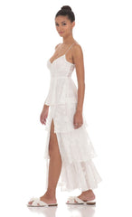 Solid Color Sling Slit Long Dress