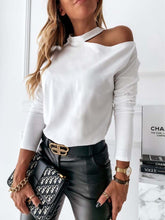 Off Shoulder Solid O Neck Plus Size Sexy Slim Tshirt