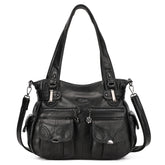 PU Leather Large Designer Tote Messenger Crossbody Shoulder Bag