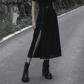 WomenMinimalist Thin Two-wear A Pendulum Chiffon Half Detachable Belt High Waist Long Skirt