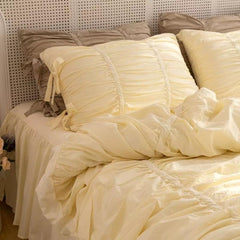 Princess Ruched Duvet Cover - Pastel Yellow