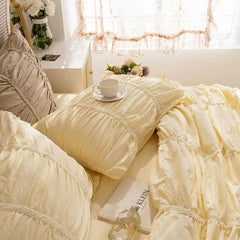 Princess Ruched Duvet Cover - Pastel Yellow