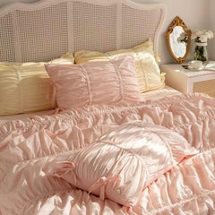 Princess Ruched Duvet Cover - Pink