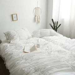 Princess Ruched Duvet Cover - White