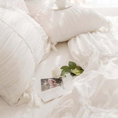 Princess Ruched Bedding Set - White