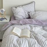 Purple Striped Bedding Set