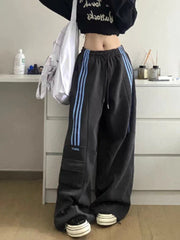 High Waist Wide Leg Pants Black Trouser Office Ladies Fashion Loose Grey Suit Pants