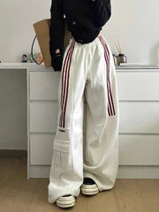 High Waist Wide Leg Pants Black Trouser Office Ladies Fashion Loose Grey Suit Pants