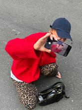 Red O-neck Knitted Loose For Chic Long Sleeve Thick Warm Sweater