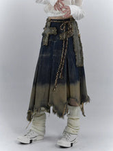 Street Style Casual Irregular High Waist Retro Denim Pants