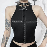 Punk Streetwear Backless Off Shoulder Crop Top