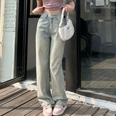 Retro Wide New Spring/Summer High Waist Loose Slim Straight Trouser