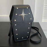 Retro Gothic Dark Personalized Casual Star Rivet PU Leather Halloween Handbag