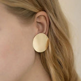Round Golden Simple Metal Vintage Fashion Girls Brincos Earring