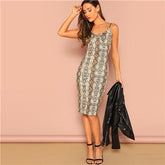 Multicolor Sexy Party Backless Leopard Print Cami Sleeveless Pencil Skinny Club Dress Autumn Night Out Dresses
