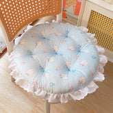 Cartoon Animal Flowers lace-edged round cushion