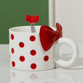 Bowknot Polka Dot Ceramic Mug