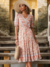 Bohemian Print V-neck HolidayChiffon Dress