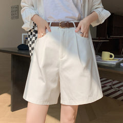 WomenWorkwear Shorts High Waist Loose Casual Wide Leg Fashionable Shorts