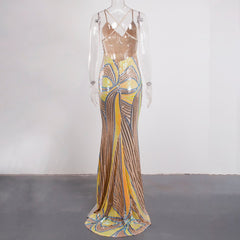 Sexy Slip Long Golden Prom Dress