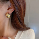 Simple Rock Smooth Small Metal Peas Punk Party ValentineDay Bijoux Earring