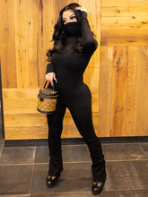 Turtleneck Long Sleeve Skinny One Piece Playsuit