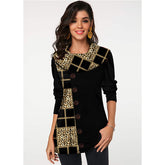 Patchwork Printing Button Vintage T-shirt