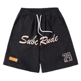 Streetwear Hip Hop Cargo Sports Shorts Men Harajuku Letter Printed Loose Elastic Waist Casual Pants