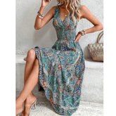 Fashion Sleeveless Print Beach Casual Boho Dress
