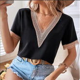 Lace Patchwork Loose Casual T-shirt