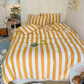 Summer Orange Juice Striped Duvet Cover