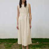 FashionSierra-Casual Sleeveless Long Vintage O-neck Oversize Loose Summer Beach Boho Dress