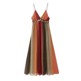 FashionSierra-Beach Wear   Sleeveless  Backless  Strap   Vintage Maxi  Summer  Waist Hollowed Out  Party  Vestidos Boho Dress