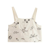 FashionSierra-Floral Embroidery Crop Top Maxi Skirt Suit Vintage Sleeveless Summer Set Beach Vestidos Boho Dress